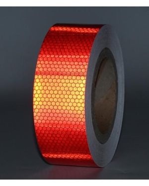 Kırmızı Reflektif Bant 5cm x 10mt Petekli