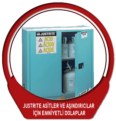 Justrite Asitler ve Aşındırıcılar İçin Emniyetli Dolaplar