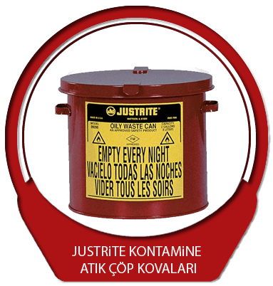 Justrite Kontamine Atık Çöp Kovaları