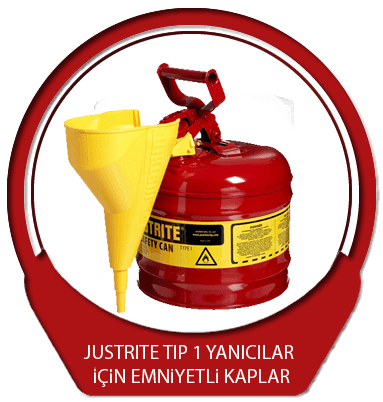 Justrite Tip 1 Yanıcılar İçin Emniyetli Kaplar