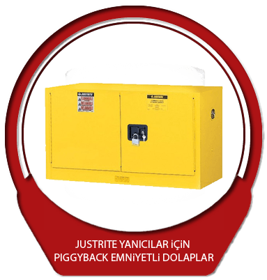 Justrite Yanıcılar İçin Piggyback Emniyetli Dolaplar